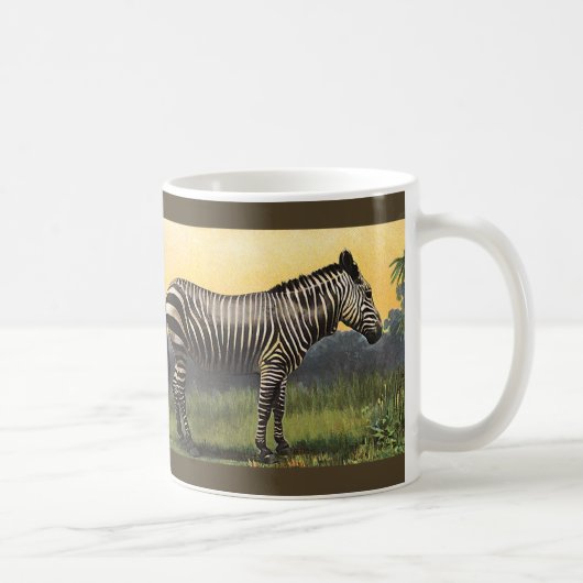 Oude zebra in de Afrikaanse savanne, wild dier Koffiemok (Rechts)