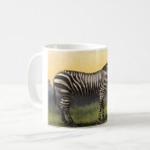 Oude zebra in de Afrikaanse savanne, wild dier Koffiemok (Voorkant links)