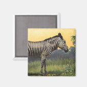 Oude zebra in de Afrikaanse savanne, wild dier Magneet (Voorkant / Achterkant)
