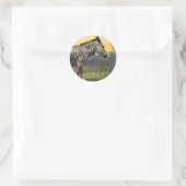 Oude zebra in de Afrikaanse savanne, wild dier Ronde Sticker (Tas)