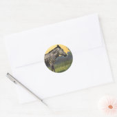 Oude zebra in de Afrikaanse savanne, wild dier Ronde Sticker (Envelop)