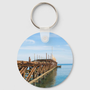 Oude zee pier sleutelhanger