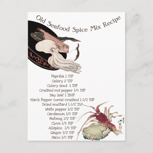 Oude zeehondenspecerij Mix Recipe Briefkaart (Voorkant)
