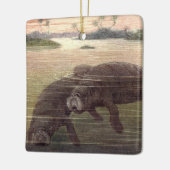 Oude zeekoeien, zeezoogdieren keramisch ornament (Links)