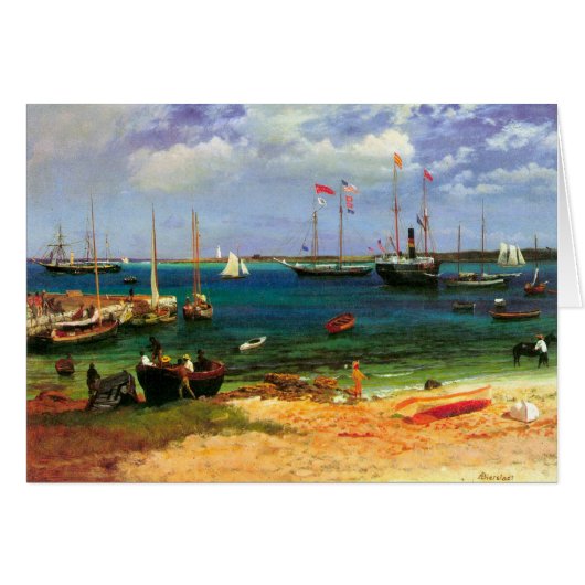 Oude zeelandschap, Nassau Haven door Bierstadt (Voorkant Horizontaal)