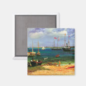 Oude zeelandschap, Nassau Haven door Bierstadt Magneet (Voorkant / Achterkant)