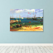 Oude zeelandschap, Nassau Haven van Bierstadt Canvas Afdruk (Insitu (Houten vloer))