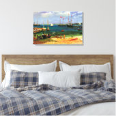 Oude zeelandschap, Nassau Haven van Bierstadt Canvas Afdruk (Insitu (Slaapkamer))