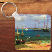 Oude zeelandschap, Nassau Haven van Bierstadt Sleutelhanger (Voorkant)