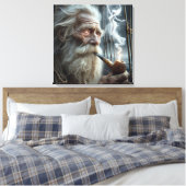 Oude zeeman die een pijp rookt canvas afdruk (Insitu (Slaapkamer))