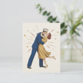 Oude Zeeman Kus Pin-up Briefkaart (Staand voorkant)