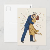 Oude Zeeman Kus Pin-up Briefkaart (Voorkant / Achterkant)