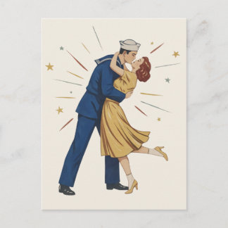 Oude Zeeman Kus Pin-up Briefkaart