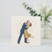 Oude Zeeman Kus Pin-up Feestdagenkaart (Staand voorkant)
