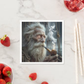 Oude zeeman roken een pijp servet (Insitu)