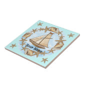 Oude Zeeman zeilboot tegel  Tegeltje (Zijkant)