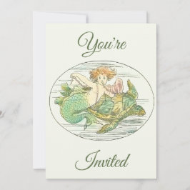 Oude Zeemeerminnen Onder Zee Feest Uitnodiging