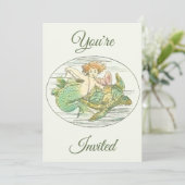 Oude Zeemeerminnen Onder Zee Feest Uitnodiging (Staand voorkant)