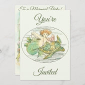 Oude Zeemeerminnen Onder Zee Feest Uitnodiging (Voorkant / Achterkant)