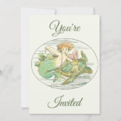 Oude zeemeerminnen onderzee feest uitnodiging (Voorkant)