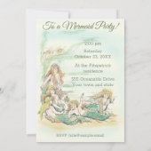 Oude zeemeerminnen onderzee feest uitnodiging (Achterkant)