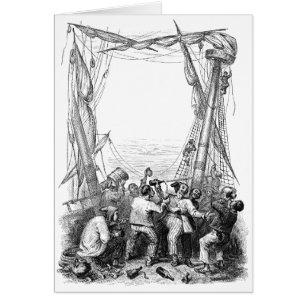 Oude zeerovers en een schipbreukeling piratenschip