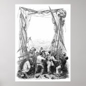 Oude zeerovers en een schipbreukeling piratenschip poster (Voorkant)