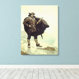 Oude zeerovers, Kapitein Bill Bones door NC Wyeth Canvas Afdruk