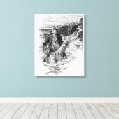 Oude zeerovers, Sir Henry Morgan in de Oceaan Canvas Afdruk (Insitu (Houten vloer))