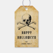 Oude Zeeroverschedel & Botten Halloween Cadeaulabel (Voorkant)