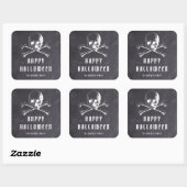 Oude Zeeroverschedel & Botten Zwart Halloween Vierkante Sticker (Vel)