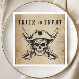 Oude Zeeroverskaarsentruc Of Behandel Halloween Servet
