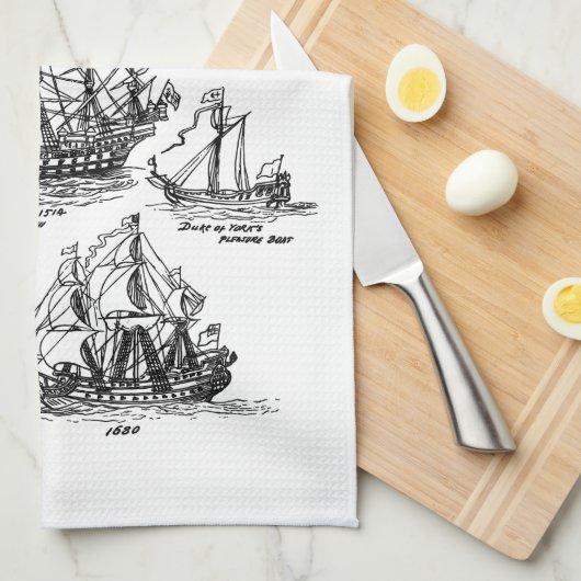 OUDE ZEESCHEPEN THEEDOEK (Quarter Fold)