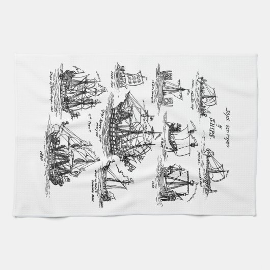 OUDE ZEESCHEPEN THEEDOEK (Horizontaal)