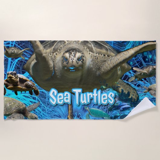 Oude Zeeschildpadden Zomer Strandlaken (Voorkant)