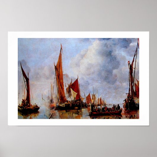 OUDE ZEEVAARTUIGEN IN ZEE POSTER (Voorkant)
