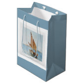 Oude Zeilboot Aquarel | Kust Cadeautas (Voorkant Gekanteld)