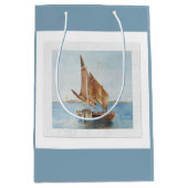 Oude Zeilboot Aquarel | Kust Cadeautas (Voorkant)