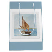 Oude Zeilboot Aquarel | Kust Cadeautas (Achterkant)