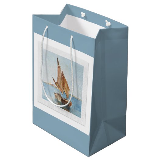 Oude Zeilboot Aquarel | Kust Cadeautas (Achterkant Gekanteld)