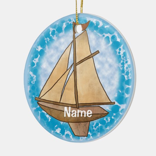 Oude zeilboot ornament (Links)