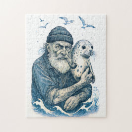 Oude Zeiler met Zeehond Legpuzzel