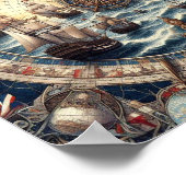 Oude zeilschepen - Engeland - Noorwegen - Finland Poster (Hoek)