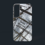 Oude zeilschepen samsung galaxy hoesje<br><div class="desc">Foto van manipulatie en masten van een oud zeilschip tegen een roodhemeltelefoongeval met aanpasbare tekst.</div>