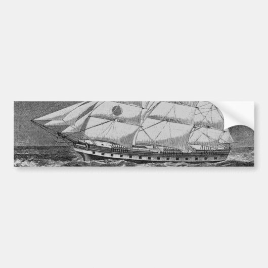 Oude zeilschip Bumpersticker (Voorkant)