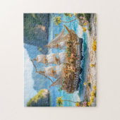 Oude zeilschip legpuzzel (Verticaal)