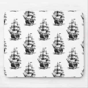 Oude zeilschip patroonontwerp muismat