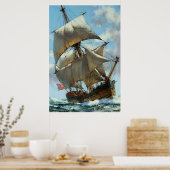 Oude zeilschip poster (Keuken)