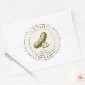 Oude zelfgemaakte dille-pickles inmaakpot ronde sticker (Envelop)