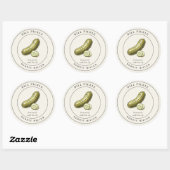 Oude zelfgemaakte dille-pickles inmaakpot ronde sticker (Vel)